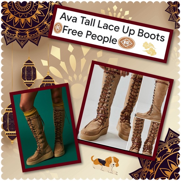Free People “Ava” Tall Lace Up Boots - Picture 1 of 11
